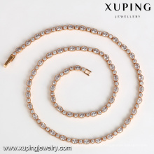 43320 xuping simple faux longue chaîne en or rempli collier bijoux fabricant Chine Synthétique CZ pierres précieuses